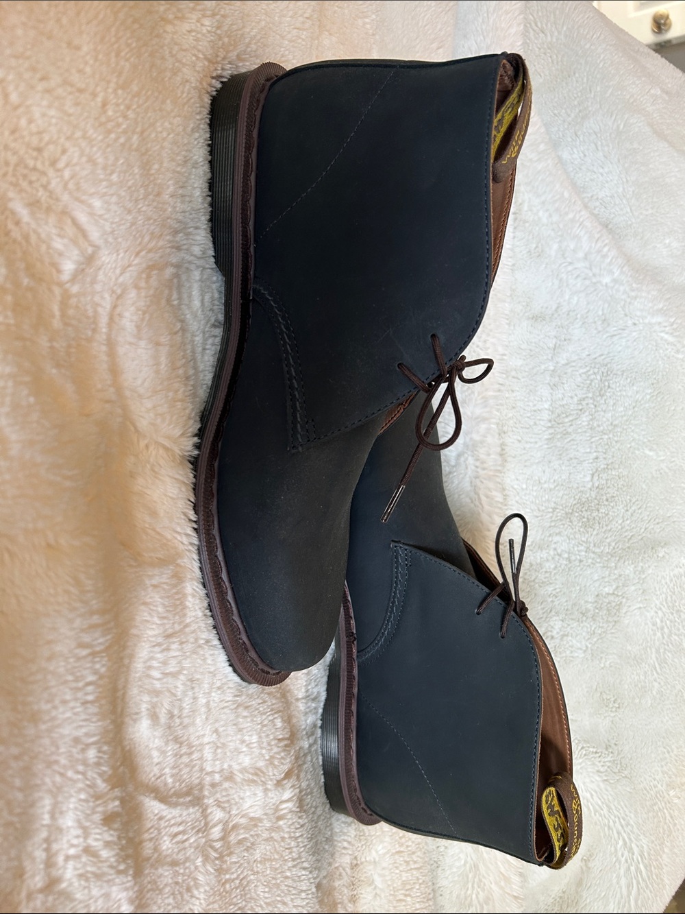 Men's Black and Brown Doc Martens Chukka Boots - Lace-Up Casual Dress Shoe